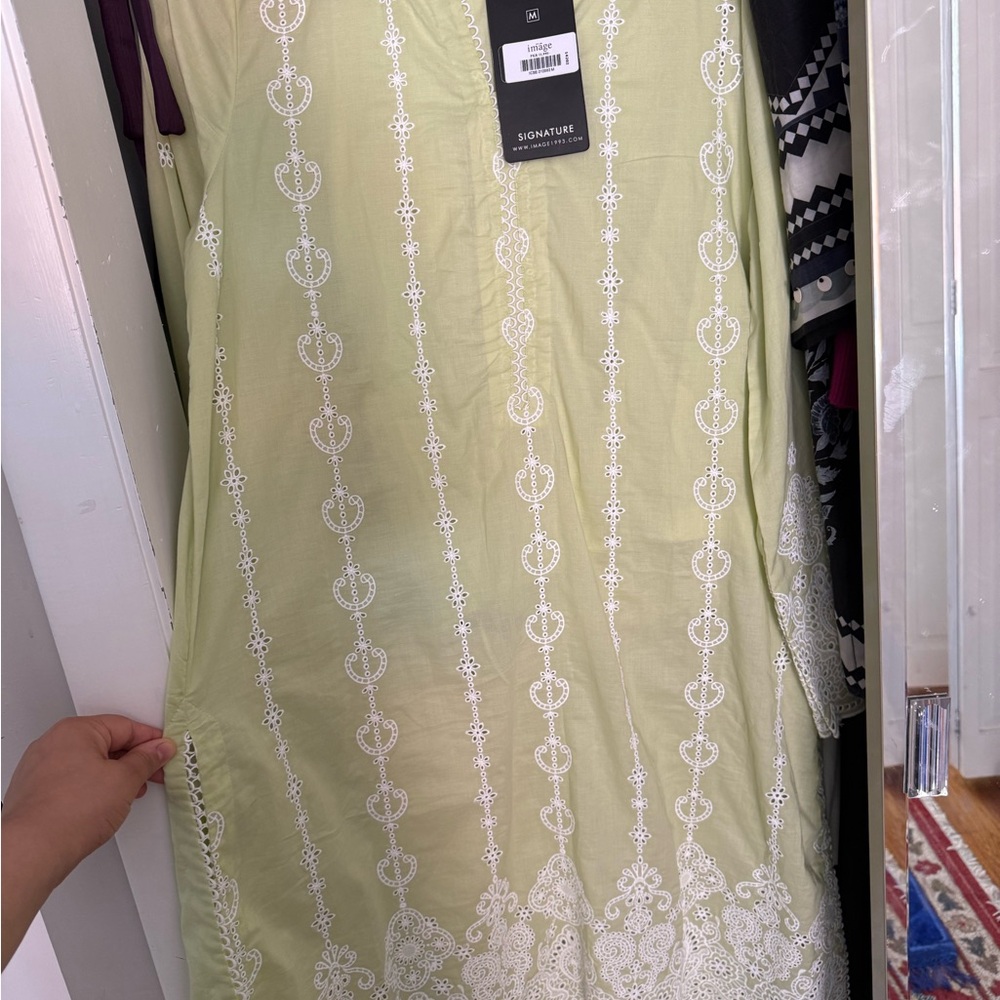 Signature Lime Green Dress with White Accents
